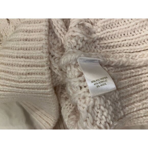NWT. House Of Harlow 1960 Cream Cable Knit Cropped Pullover Sweater Women's Size - Picture 8 of 9
